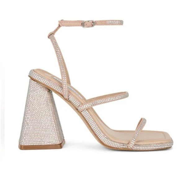 Steve Madden Silver rhinestone Strappy Women's Heels - Picture 2 of 8